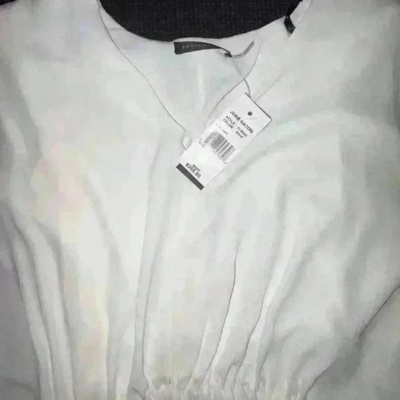 Josie Natori silky soft Caftan Top $395 new white cream - Picture 4 of 5